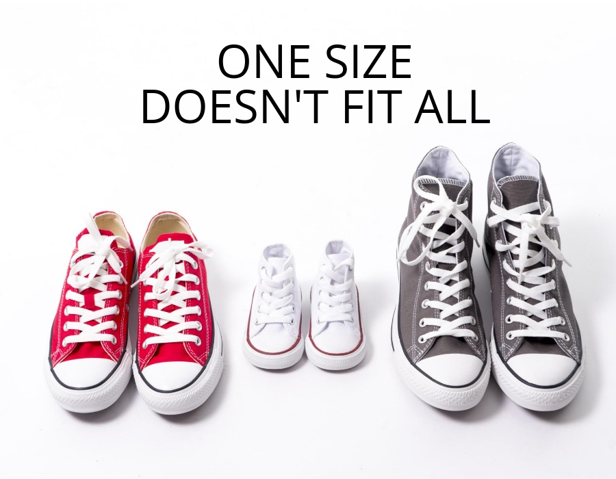 Different Sizes of Sneakers